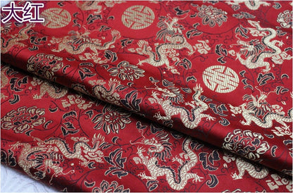 Tissu brocart dragon : Tissu pour cheongsam qipao multicolore
