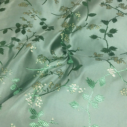Vintage Floral Brocade Fabric: 29.5"W Silk Rayon Blend