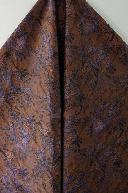 Vintage Embossed Jacquard Fabric ��� Tropical Rainforest Leaf Pattern for Upholstery, Curtains & Clothi"Wide