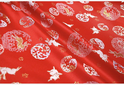 Rabbit Jacquard Silk Brocade Fabric: Costume, Upholstery, Decor - 57�ï