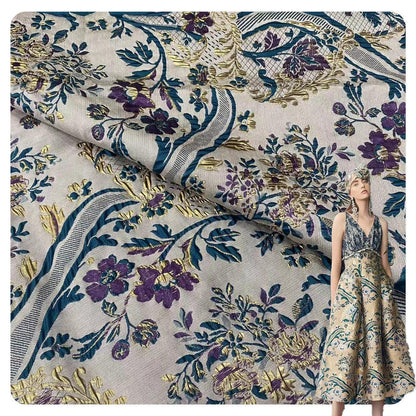Floral Damask Jacquard Fabric: Retro Palace Style Upholstery, Costume, Decor