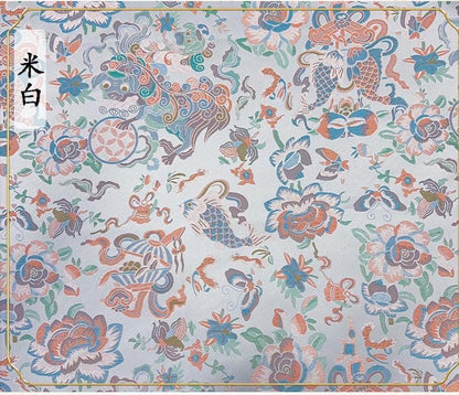 Aqua Blue Goldfish Brocade Fabric: 59" Wide Rayon Blend