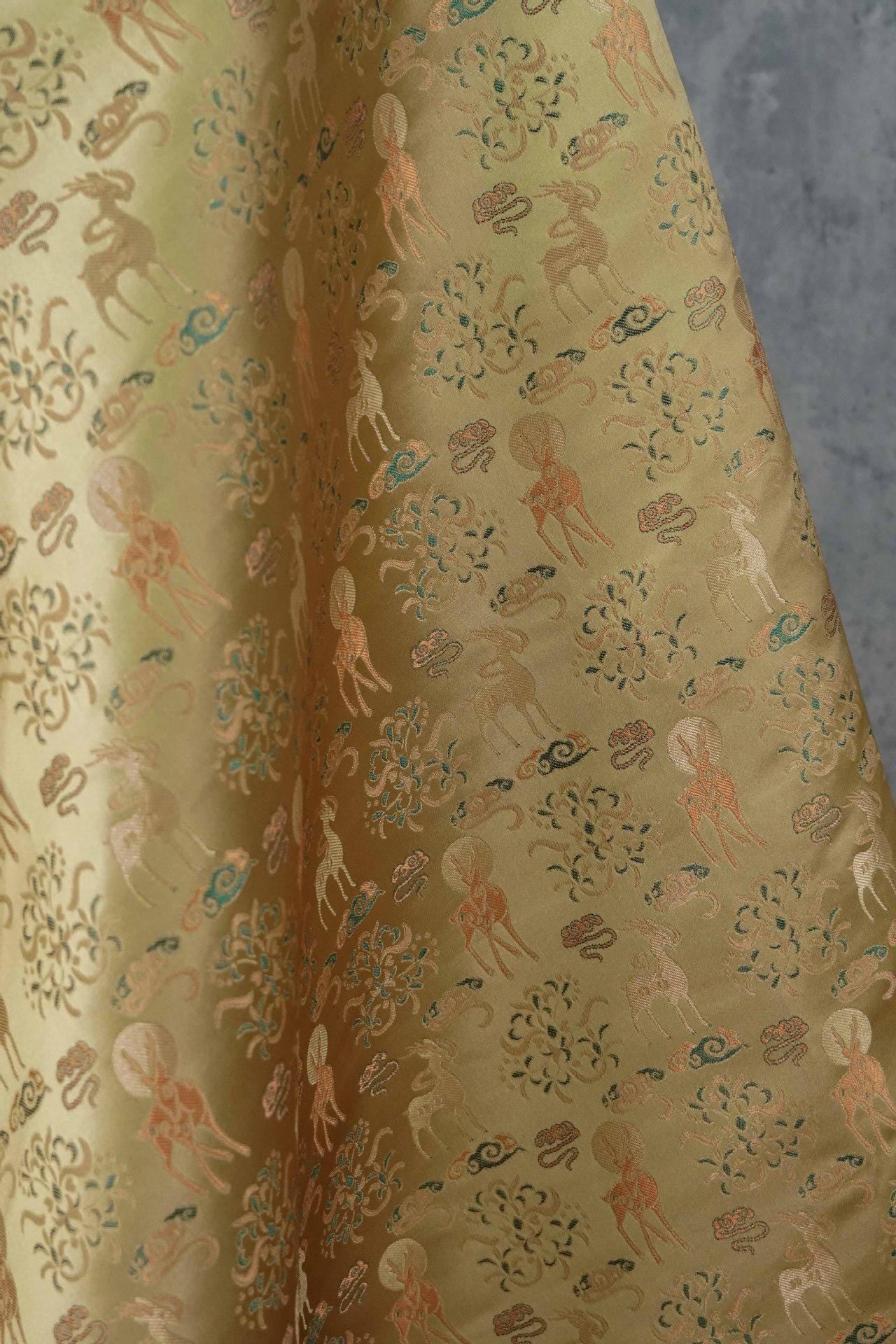 Nine-Color Deer Brocade Fabric: Chinese Hanfu Qipao Sewing Material