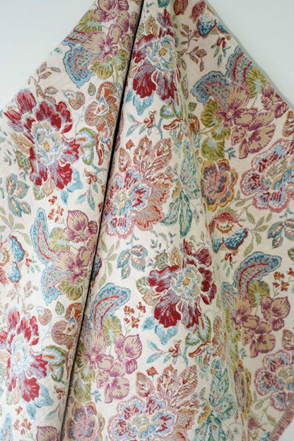 Floral Jacquard Fabric: Oil Painting Style, Upholstery Sewing Material - 59"W