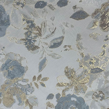 Tissu jacquard floral avec fil doré ��� Tissu de couture tissé couleur" Large