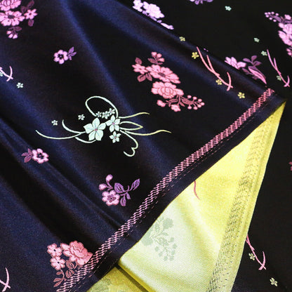 Black Floral Brocade Fabric: 29.5"W Rayon Textiles, Upholstery & Drapery - By The Meter