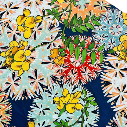 Floral Cotton Fabric: 60s Style Print, 59" Wide