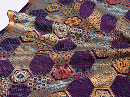 Handmade Embroidered Brocade Fabric: Tibetan Robes, Shrines (29.5"W)