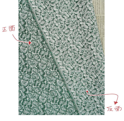 Tissu jacquard à motif floral en relief : mélange de rayonne bleu azur, 152 cm de large