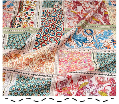 Hand Printed Cotton Sewing Fabric: Indian Quilting & Dress Material