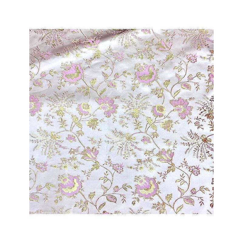 Gold Thread Jacquard Fabric: 3D Embossed Floral Woven Upholstery, Costume, Decor (59"W, By The Meter)