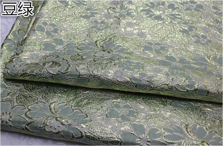 Metallic Peony Brocade Fabric: Nylon Upholstery, Cheongsam Qipao