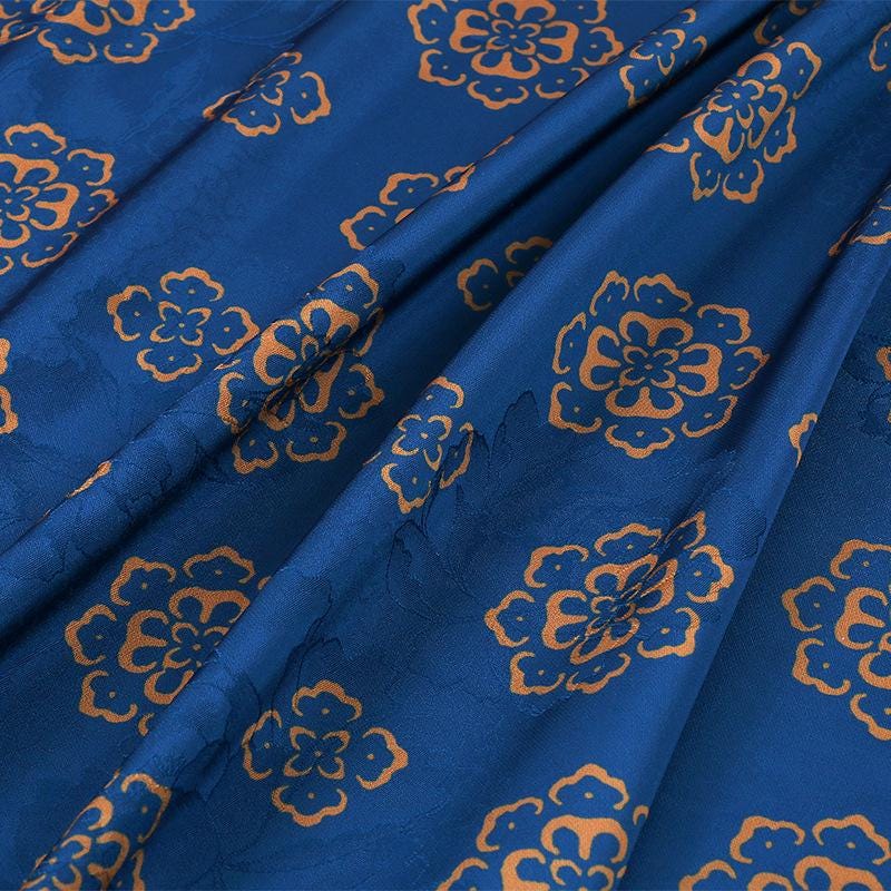 Tissu brocart jacquard pivoine : mélange de rayonne pour la confection de robes cheongsam, largeur 140 cm