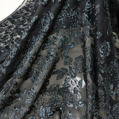 Burnout Floral Viscose Velvet Fabric: Soft Drape for Kimono, Costume