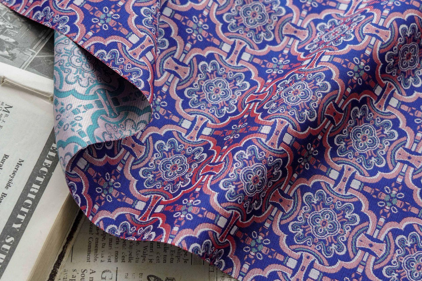 Mongolian Bada Pattern Fabric: 59"W Rayon Upholstery, Costume, Decor