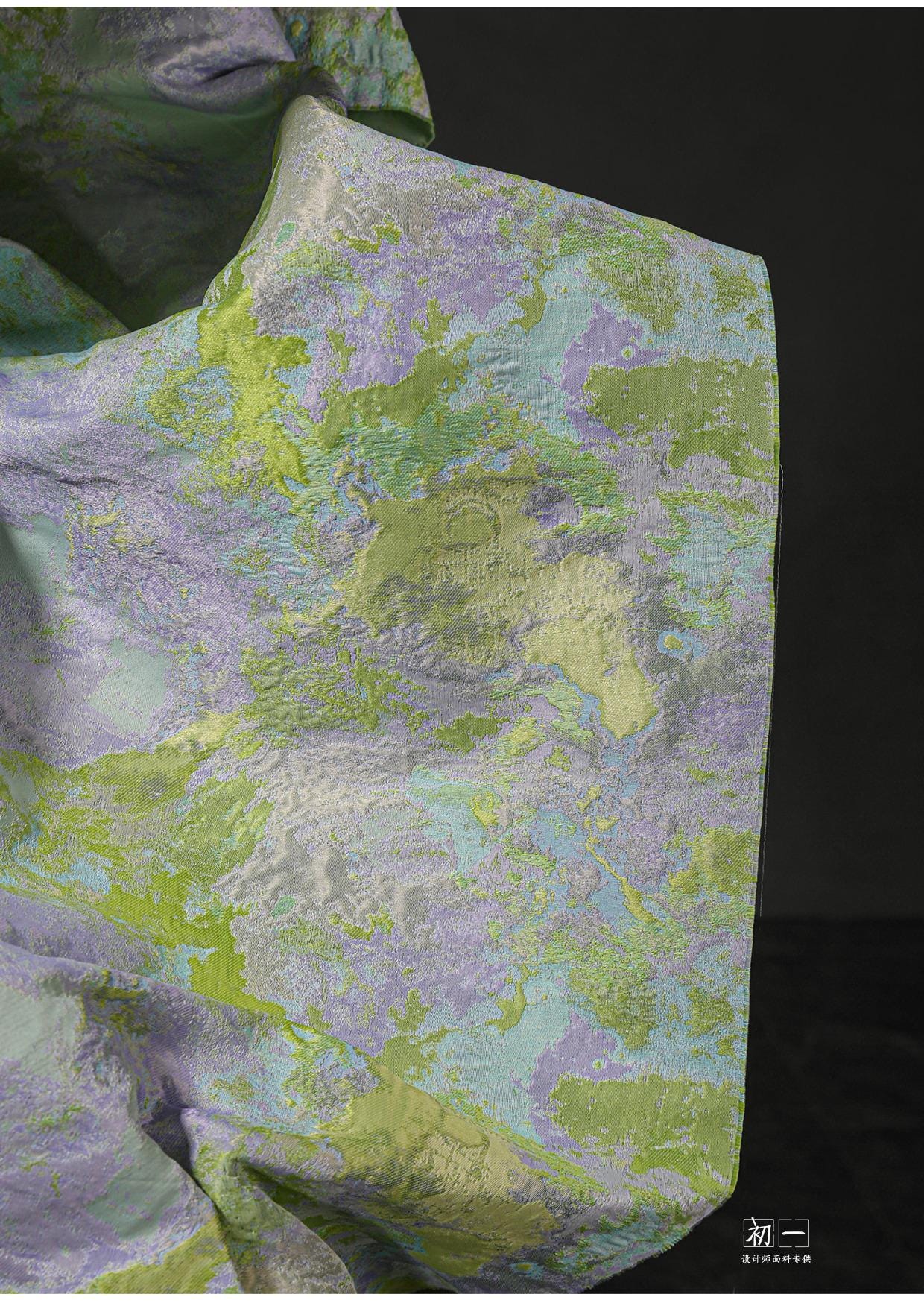 Gold Thread Jacquard Fabric: 3D Oil Painting Texture, 62" Wide