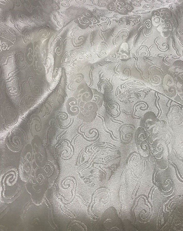 Cloud Brocade Fabric: Silk Rayon Jacquard, Costume Dress Material