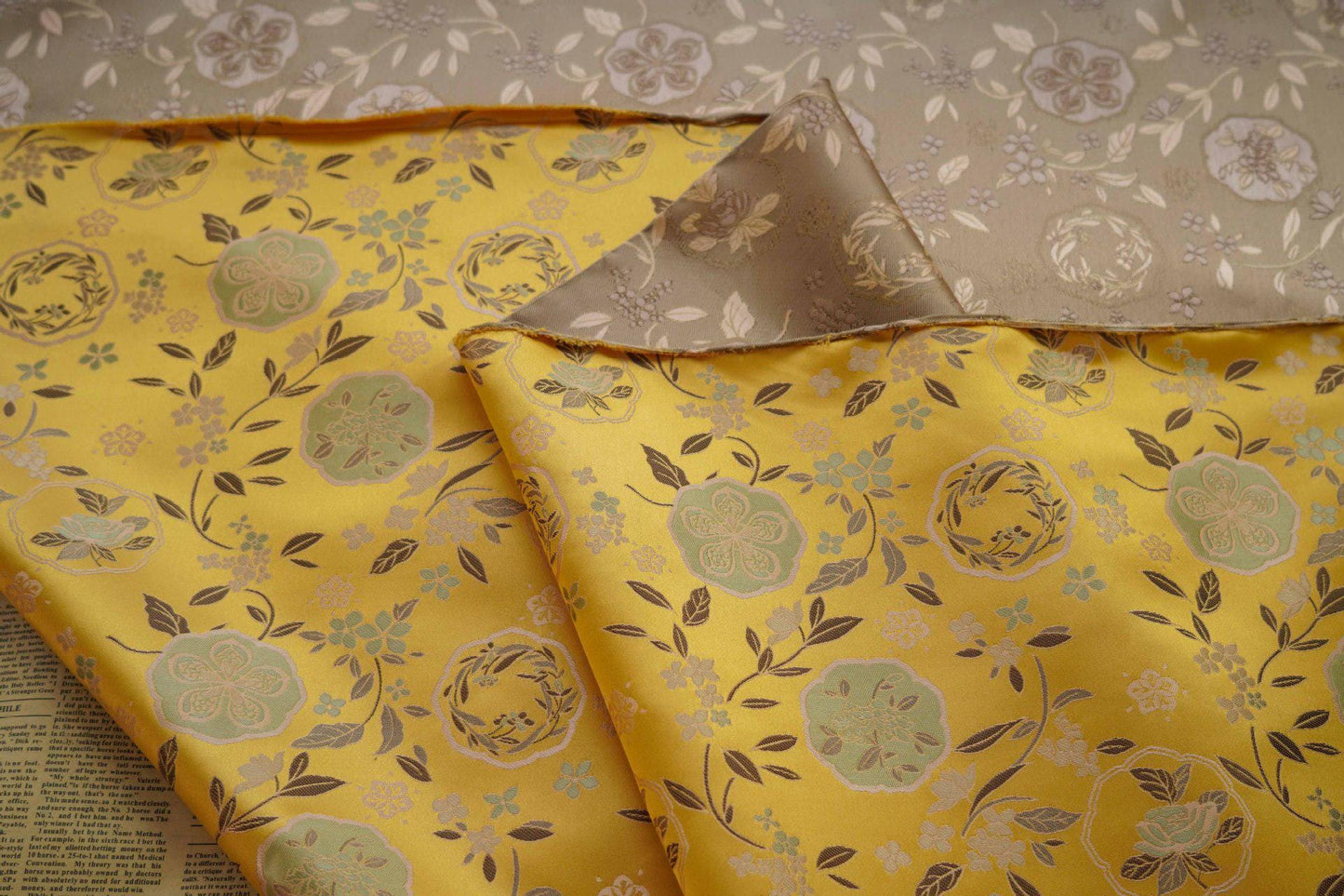 Floral Brocade Fabric: 63"W Rayon Damask for Sewing & Upholstery