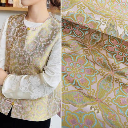 Tissu brocart Baoxiang de Dunhuang : 150 cm de large, tissu pour robe cheongsam tibétaine