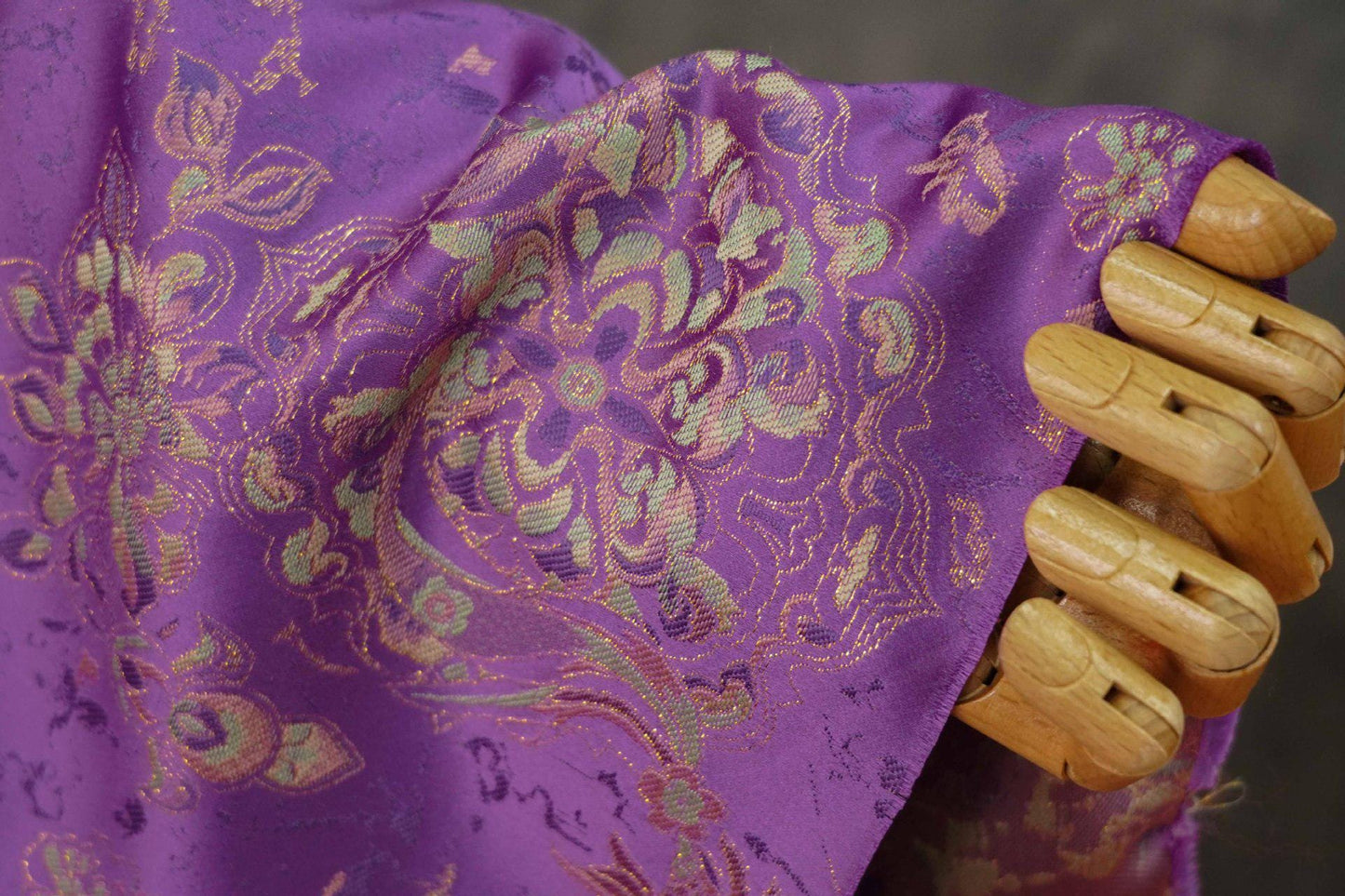 Purple Fish Jacquard Satin Brocade Fabric: Cheongsam Sewing, Home Decor