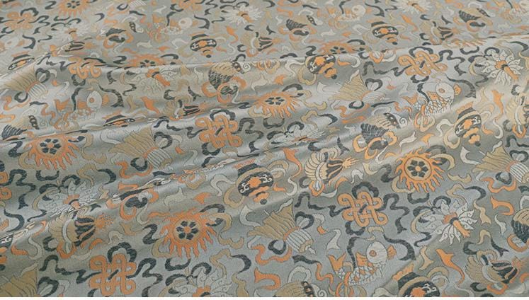Chinese Totem Brocade Fabric: 58"W Rayon Sewing Material