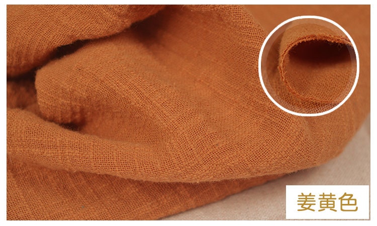 Linen Cotton Blend Fabric: Double Layer, 55" Wide, DIY Sewing