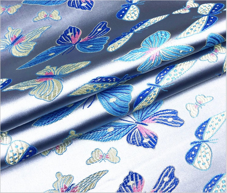 Butterfly Brocade Fabric: Silk Rayon Jacquard, Home Decor Cloth