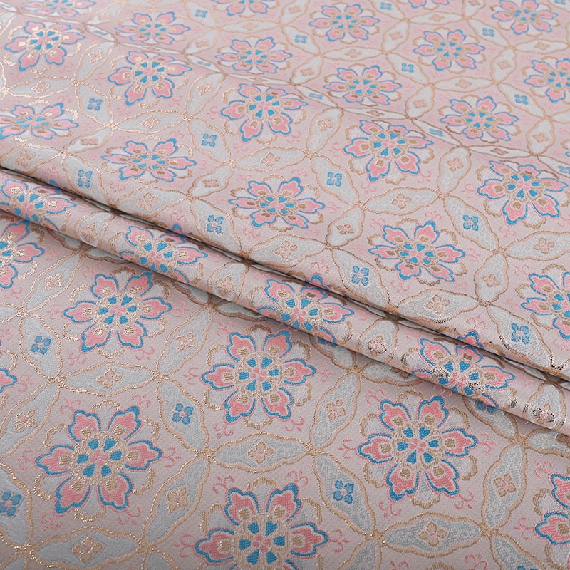 Floral Brocade Fabric: 59"W Dunhuang Baoxiang Style