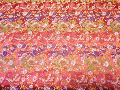Tissu brocart de soie japonais Nishijin : Jacquard floral (au mètre)
