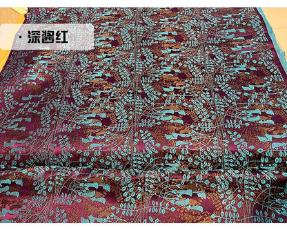 Carob Flower Silk Brocade Damask Fabric: Upholstery & Costume, 29.5"W