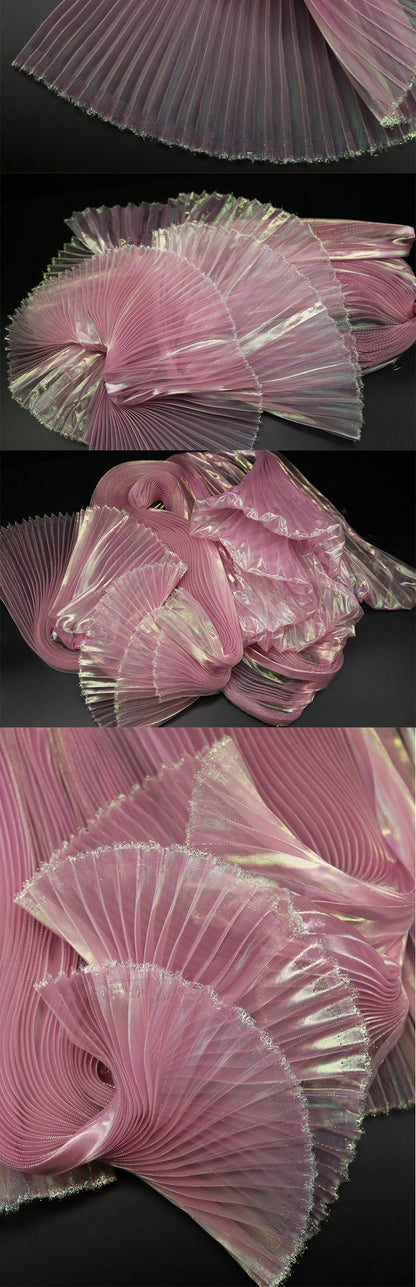 Pleated Organza Fabric: 55" Wide, Stiff Texture - Costume & Wedding Decor
