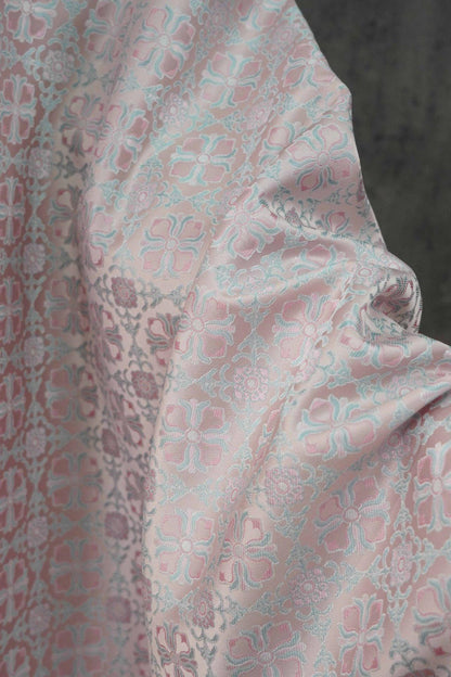 Brocart en soie mélangée ombré : jacquard style chinois à fil d'or