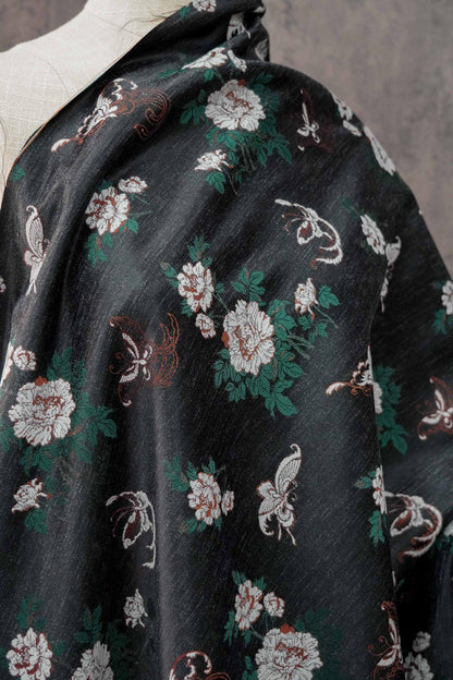 Floral Jacquard Chenille Fabric: 59"W Upholstery Sewing Material