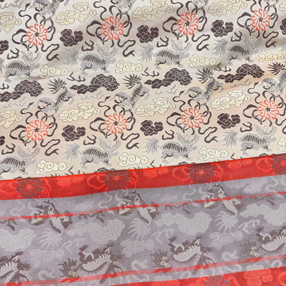 Kirin & Cloud Silk Brocade Fabric: 59" Wide Rayon Blend