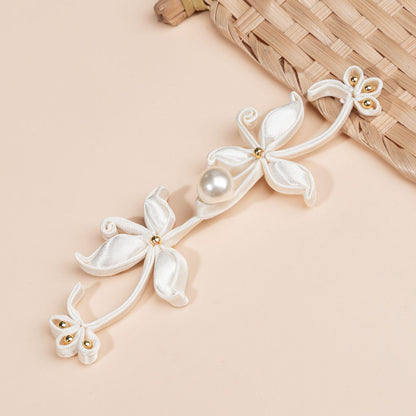 Handmade Chinese Knot Frog Buttons: Pearl Bead Cheongsam Closure