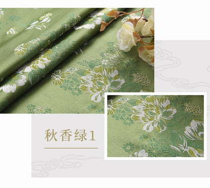 Peony Jacquard Brocade Fabric: Chinese Damask, 59" Wide