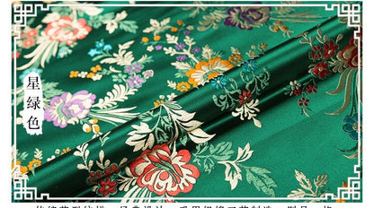 Tissu brocart de soie : motif floral de bégonia, tissu de mariage chinois