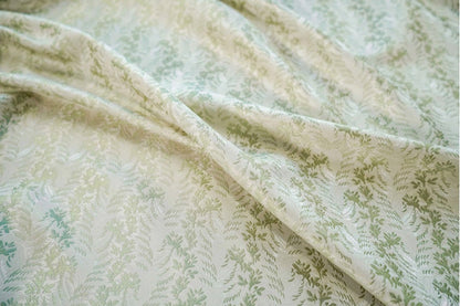 Mint Green Jacquard Fabric: 3D Floral Design, 65" Wide