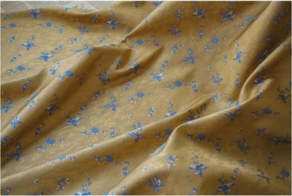 Gold Thread Jacquard Fabric: 3D Oil Painting Texture, 55" Wide