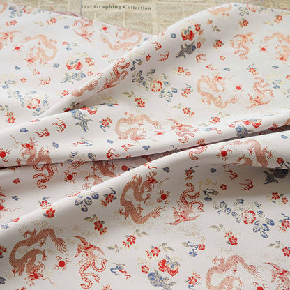 Dragon Jacquard Fabric: Embossed Foil Upholstery, Costume, Decor (58"W)