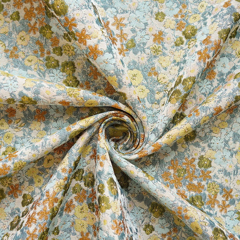 Tissu jacquard à motif floral : tissu 3D design, 165 cm de large, vendu au mètre