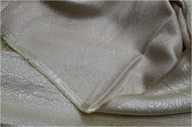 Floral Brocade Fabric: Chrysanthemum Satin Silk, 29.5" Wide