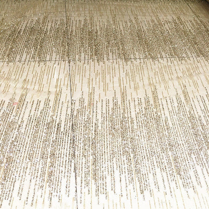 Tissu en dentelle géométrique argentée à paillettes : tulle pour robe de mariée de 140 cm de large