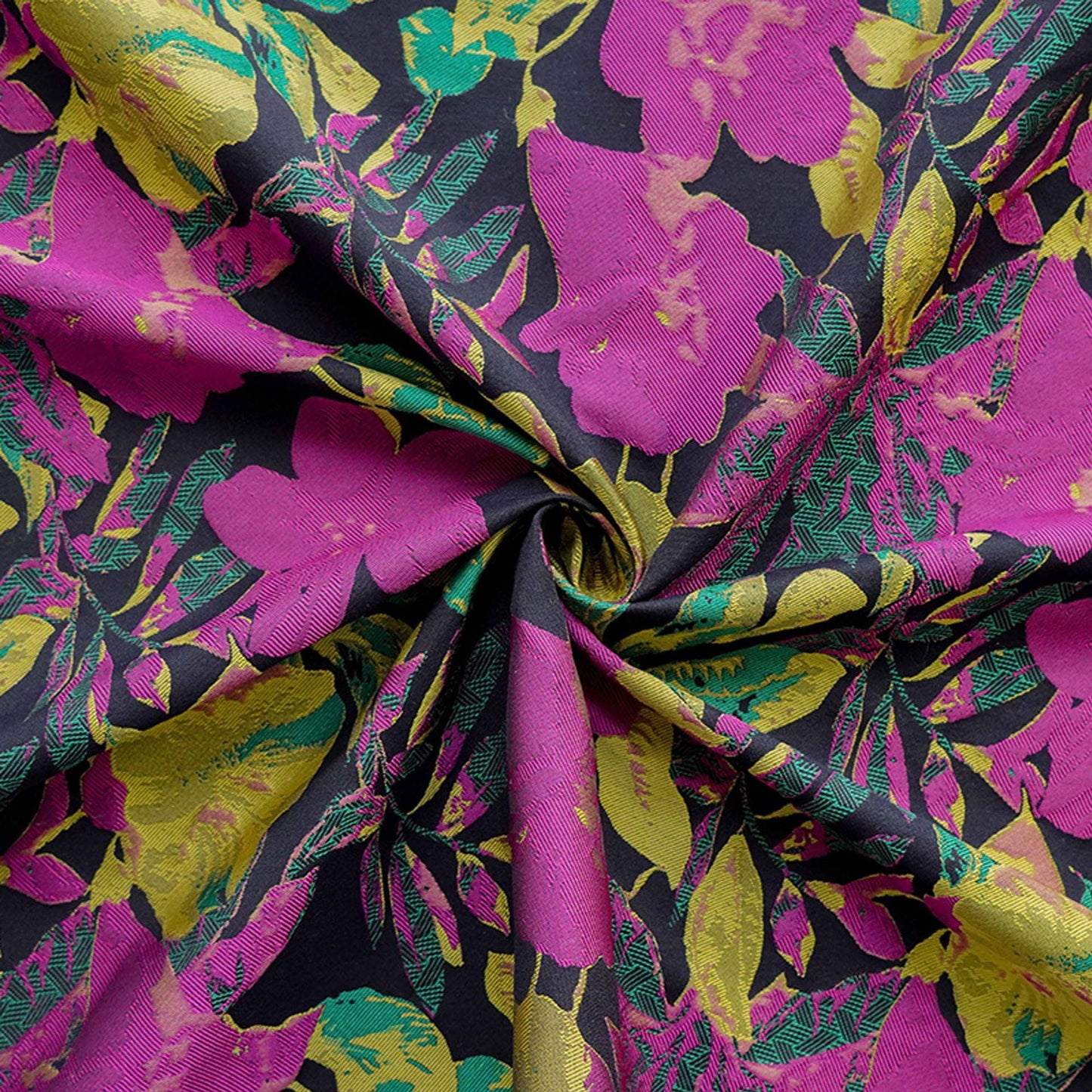 Tissu jacquard floral en relief : tissu pour gilet style vintage, 140 cm de large