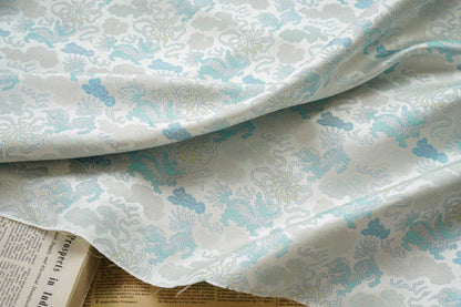 Kirin Song Brocade Fabric: 59"W Rayon Damask, Sewing Material