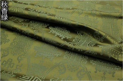 Brocart de soie chinois : motif double Poissons, ameublement et costumes