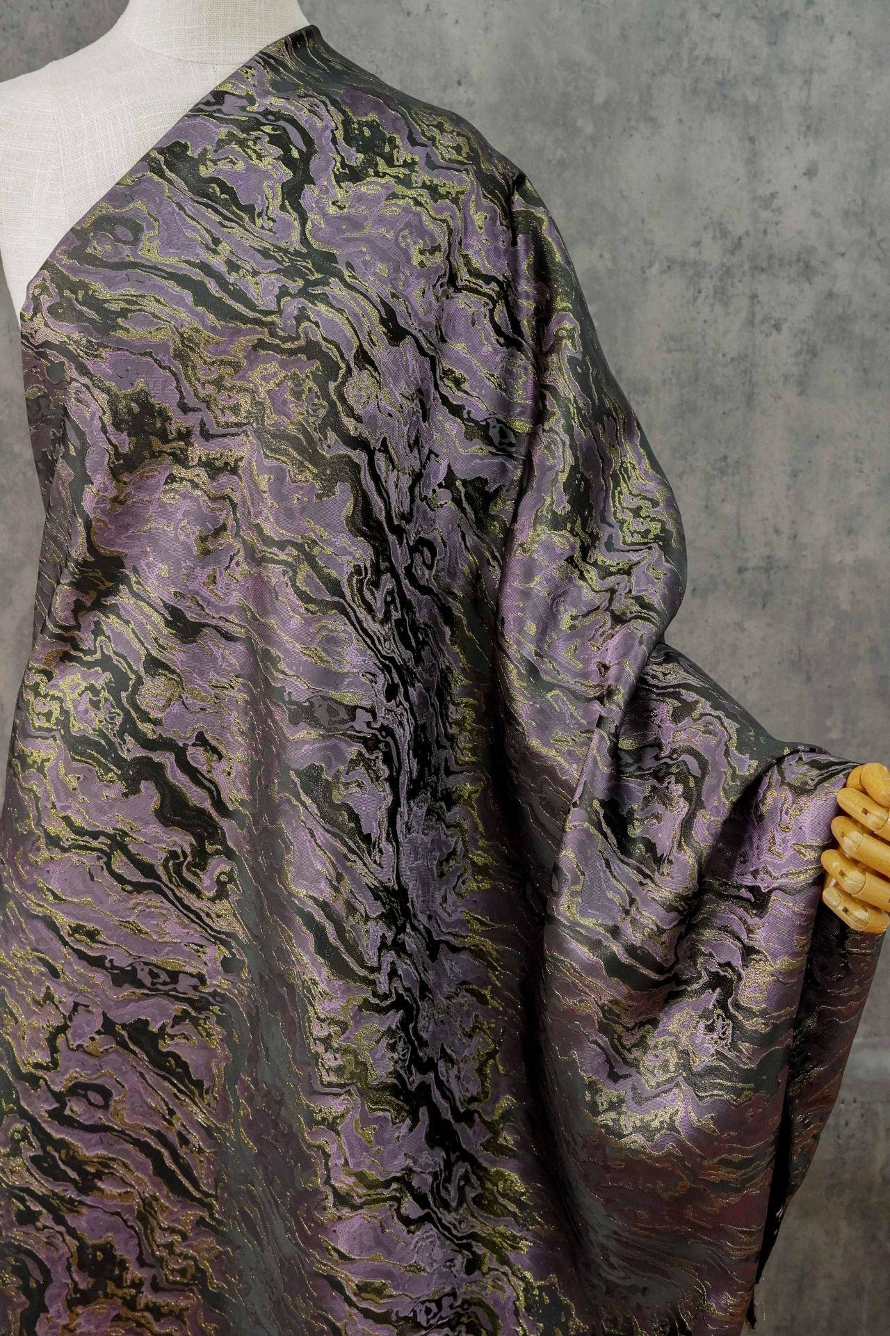 Gold Thread Jacquard Fabric: 3D Designer Upholstery, Costume, & Handbag Material