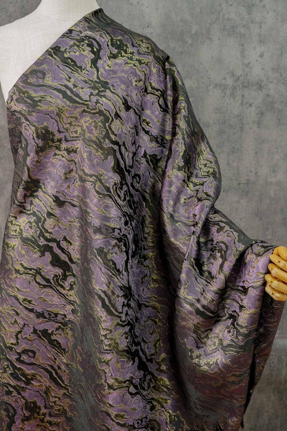 Gold Thread Jacquard Fabric: 3D Designer Upholstery, Costume, & Handbag Material
