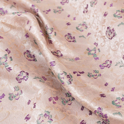 Tissu brocart lotus : damas de soie et rayonne de 150 cm de large