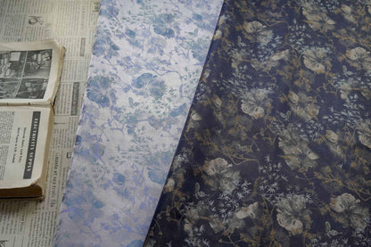 Bamboo Leaf Floral Brocade Fabric ��� Watercolor Jacqua" Wide